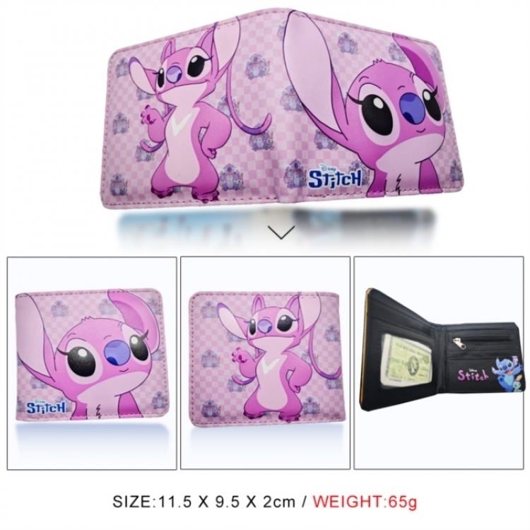  Lilo & Stitch 3D concave convex two fold short card wallet wallet wallet 11X9.5X2cm 65G