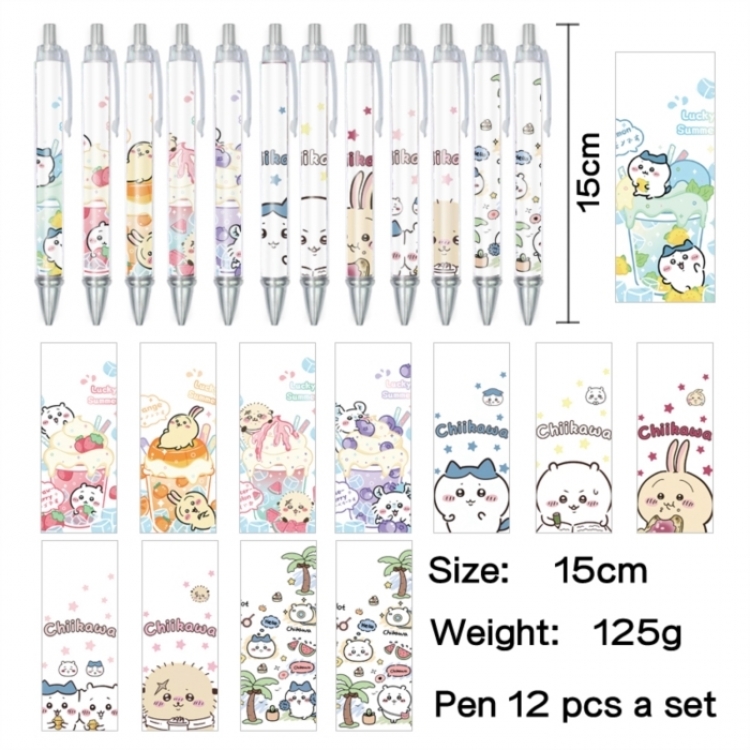 Chiikawa Anime peripheral student color picture ballpoint pen neutral pen 15cm a set of 12