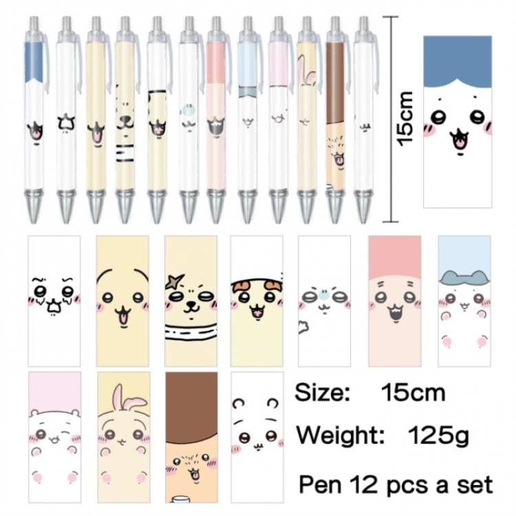Chiikawa Anime peripheral student color picture ballpoint pen neutral pen 15cm a set of 12