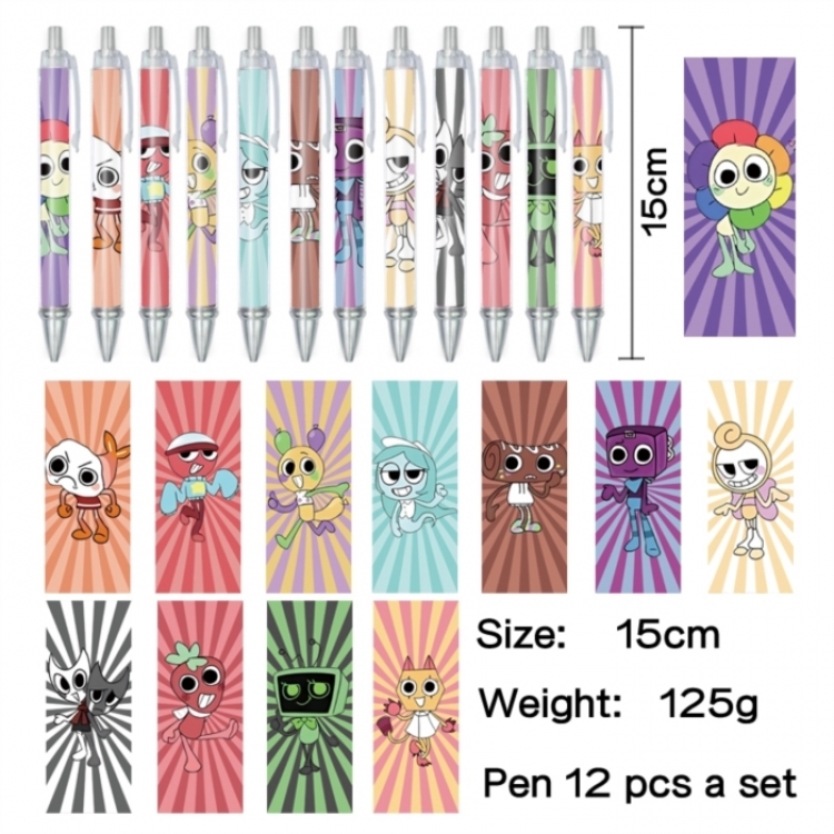Dandy's World Anime peripheral student color picture ballpoint pen neutral pen 15cm a set of 12