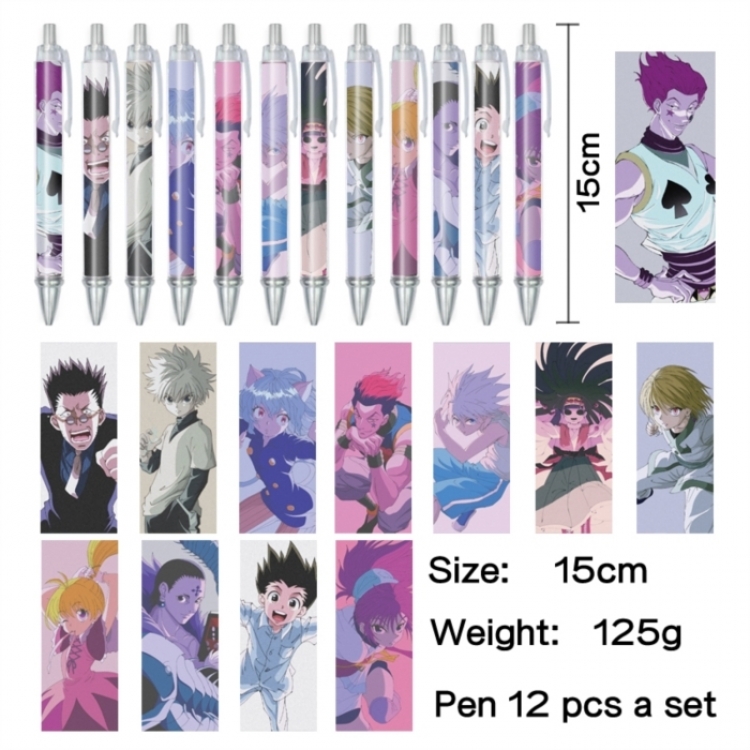 HunterXHunterAnime peripheral student color picture ballpoint pen neutral pen 15cm a set of 12