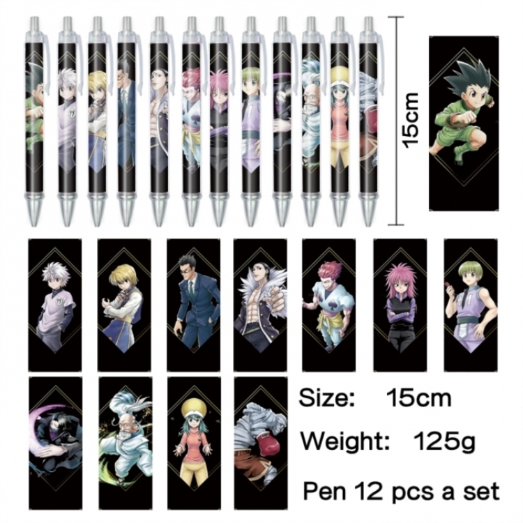 HunterXHunterAnime peripheral student color picture ballpoint pen neutral pen 15cm a set of 12