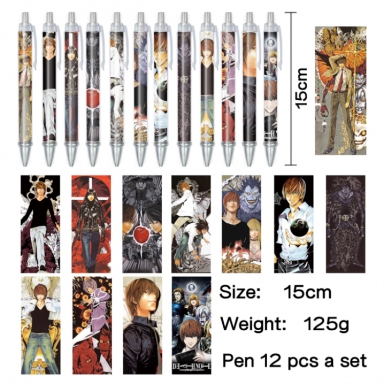 Death note Anime peripheral student color picture ballpoint pen neutral pen 15cm a set of 12