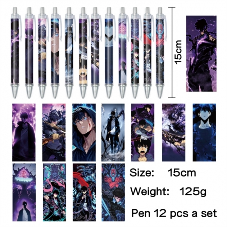 Solo Leveling:Arise Anime peripheral student color picture ballpoint pen neutral pen 15cm a set of 12