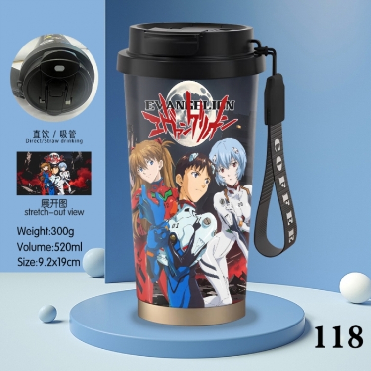 EVA Anime peripheral stainless steel coffee cup 520ML