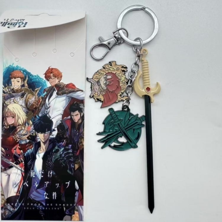 Solo Leveling:Arise  Anime cartoon 3 pendant metal keychain backpack pendant