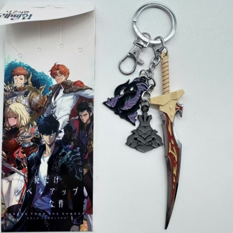 Solo Leveling:Arise  Anime cartoon 3 pendant metal keychain backpack pendant