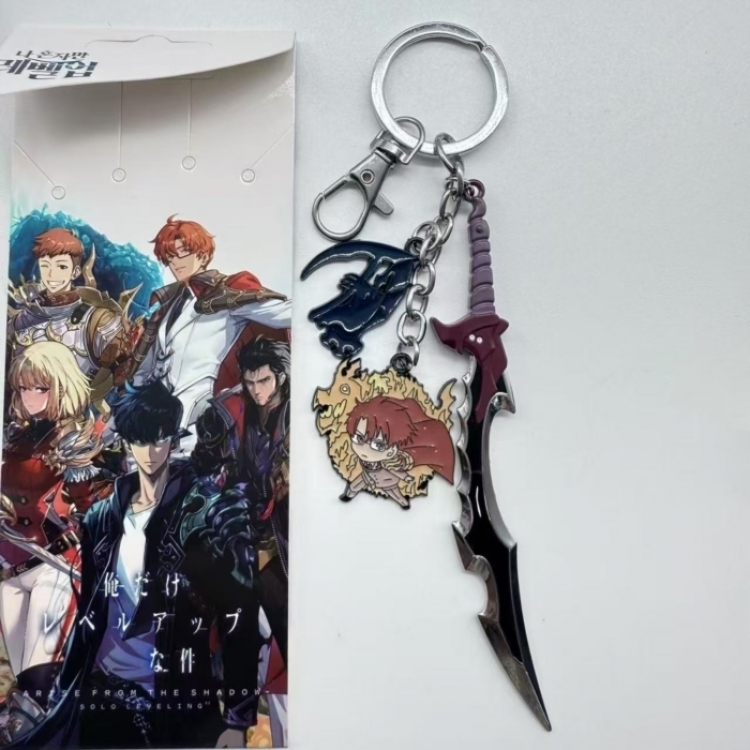 Solo Leveling:Arise  Anime cartoon 3 pendant metal keychain backpack pendant