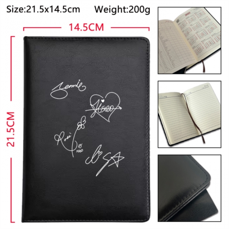 BLACK PINK Anime Printed PU Car Thread Notebook Hard Cover 21.5x14.5cm