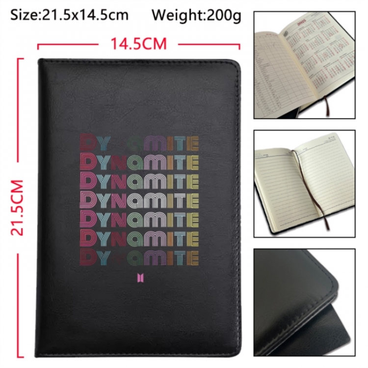 BTS Anime Printed PU Car Thread Notebook Hard Cover 21.5x14.5cm