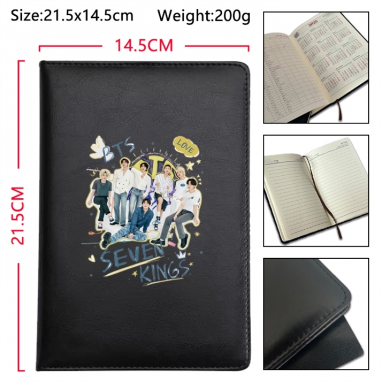 BTS Anime Printed PU Car Thread Notebook Hard Cover 21.5x14.5cm