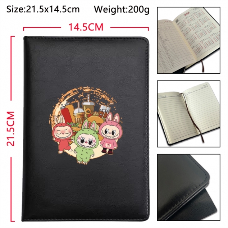 LABUBU Anime Printed PU Car Thread Notebook Hard Cover 21.5x14.5cm