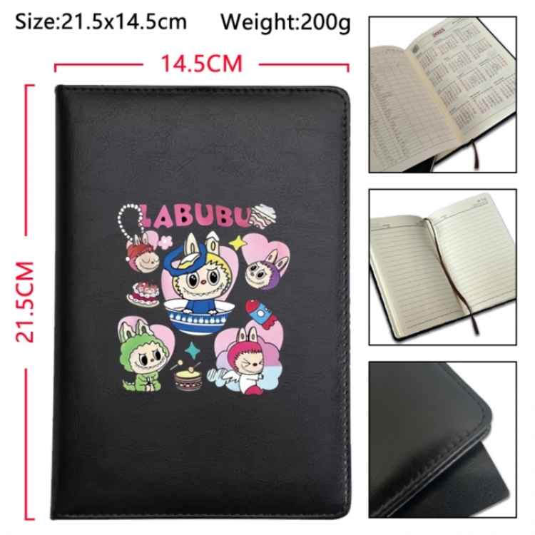 LABUBU Anime Printed PU Car Thread Notebook Hard Cover 21.5x14.5cm