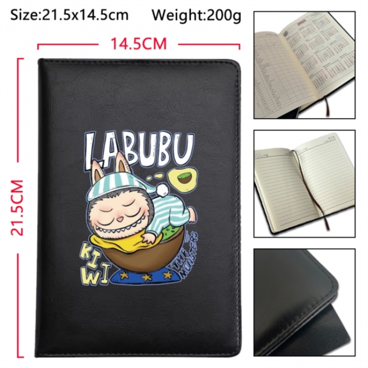 LABUBU Anime Printed PU Car Thread Notebook Hard Cover 21.5x14.5cm