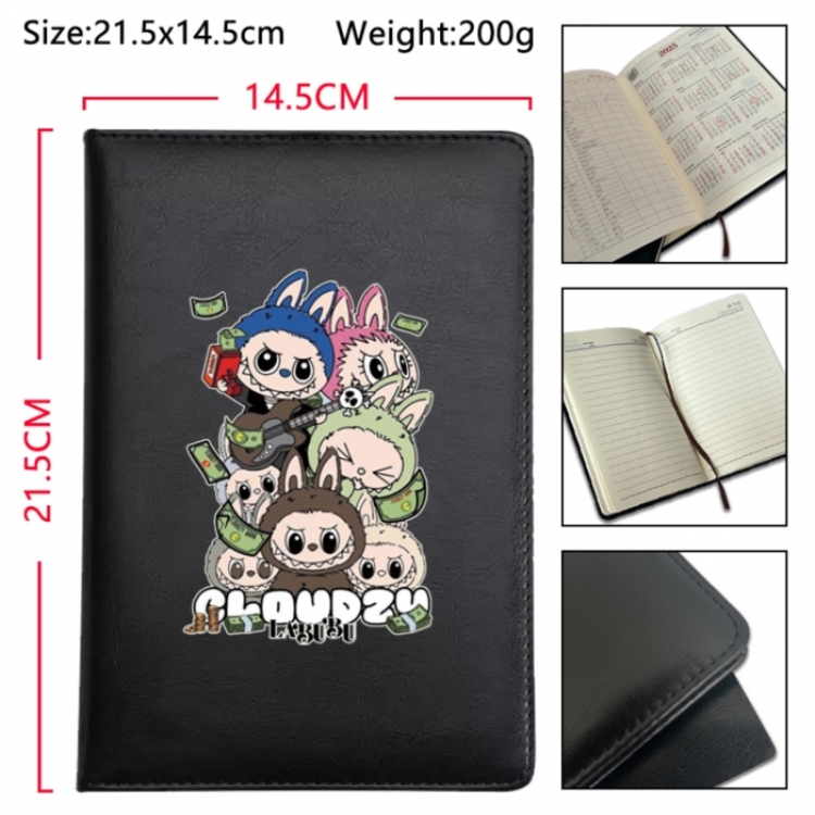 LABUBU Anime Printed PU Car Thread Notebook Hard Cover 21.5x14.5cm