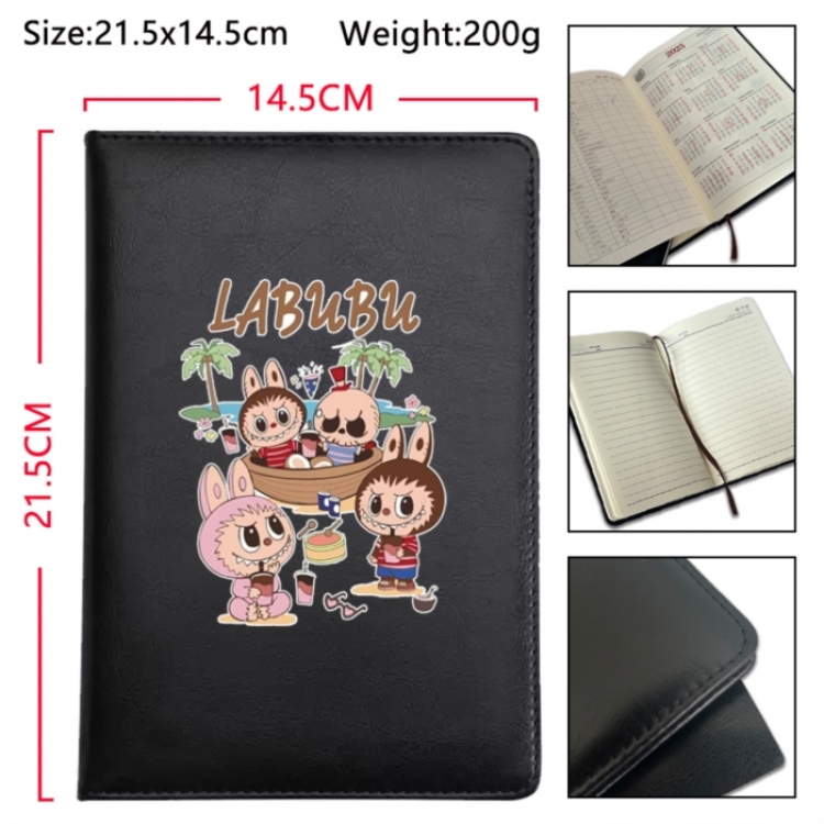 LABUBU Anime Printed PU Car Thread Notebook Hard Cover 21.5x14.5cm