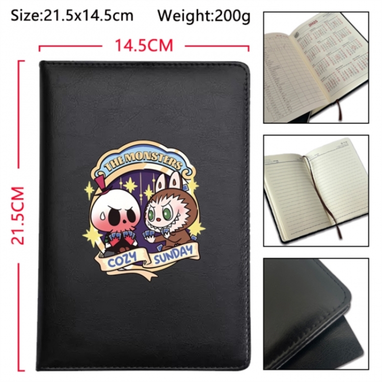 LABUBU Anime Printed PU Car Thread Notebook Hard Cover 21.5x14.5cm