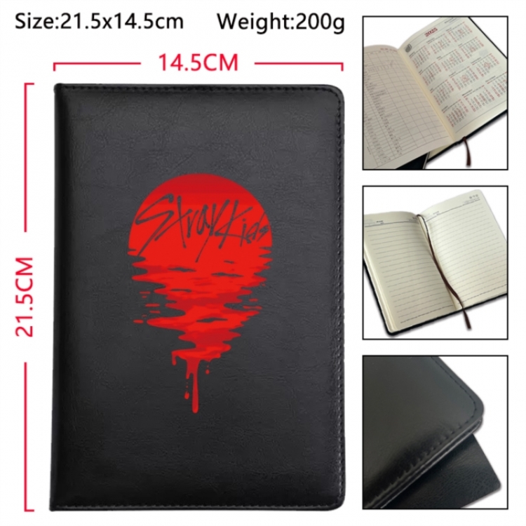 straykids Anime Printed PU Car Thread Notebook Hard Cover 21.5x14.5cm