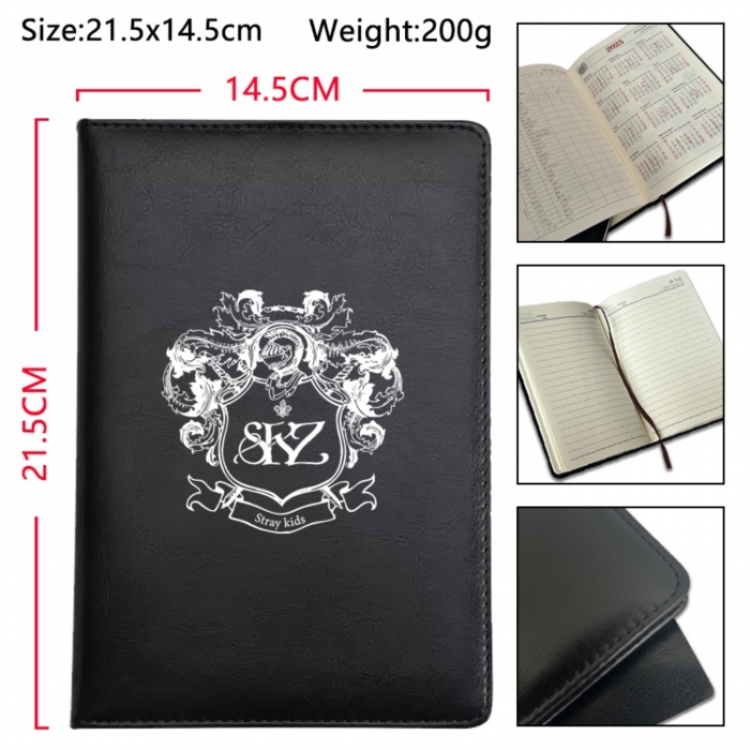 straykids Anime Printed PU Car Thread Notebook Hard Cover 21.5x14.5cm