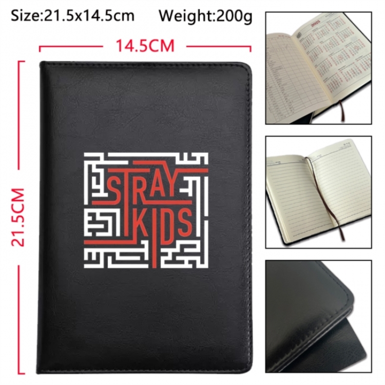 straykids Anime Printed PU Car Thread Notebook Hard Cover 21.5x14.5cm