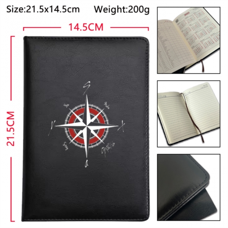 straykids Anime Printed PU Car Thread Notebook Hard Cover 21.5x14.5cm