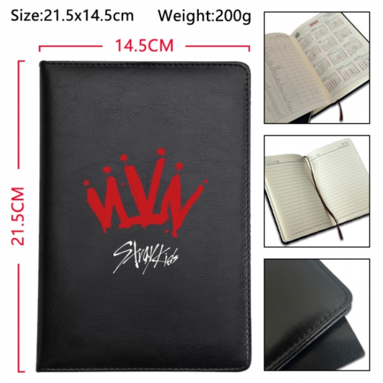 straykids Anime Printed PU Car Thread Notebook Hard Cover 21.5x14.5cm