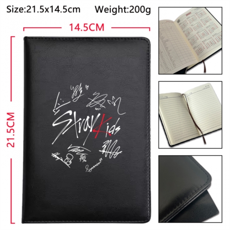 straykids Anime Printed PU Car Thread Notebook Hard Cover 21.5x14.5cm
