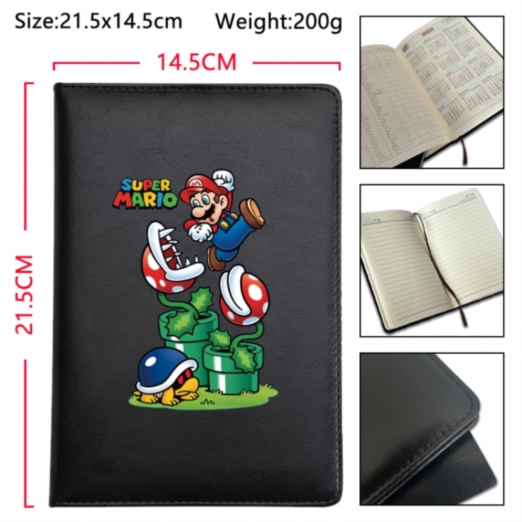 Super Mario Anime Printed PU Car Thread Notebook Hard Cover 21.5x14.5cm