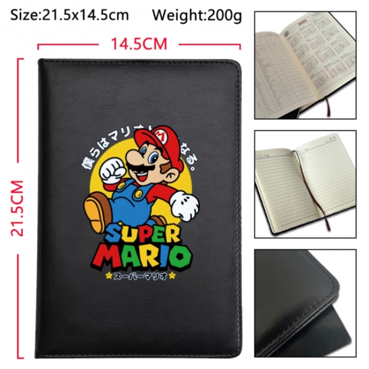 Super Mario Anime Printed PU Car Thread Notebook Hard Cover 21.5x14.5cm