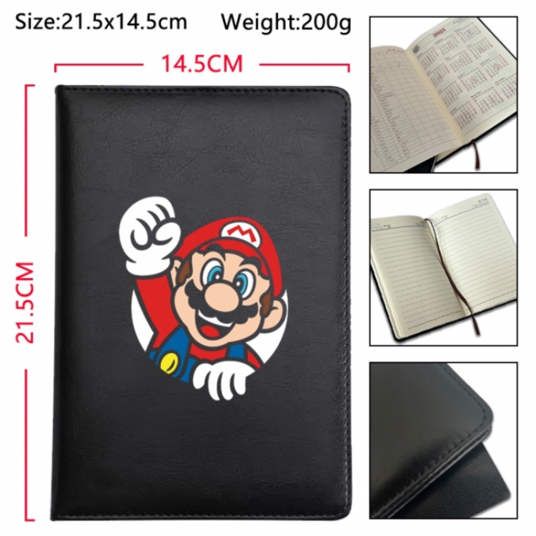 Super Mario Anime Printed PU Car Thread Notebook Hard Cover 21.5x14.5cm