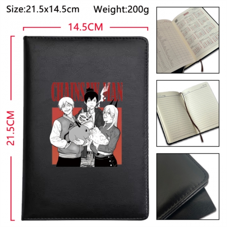 Chainsaw man Anime Printed PU Car Thread Notebook Hard Cover 21.5x14.5cm