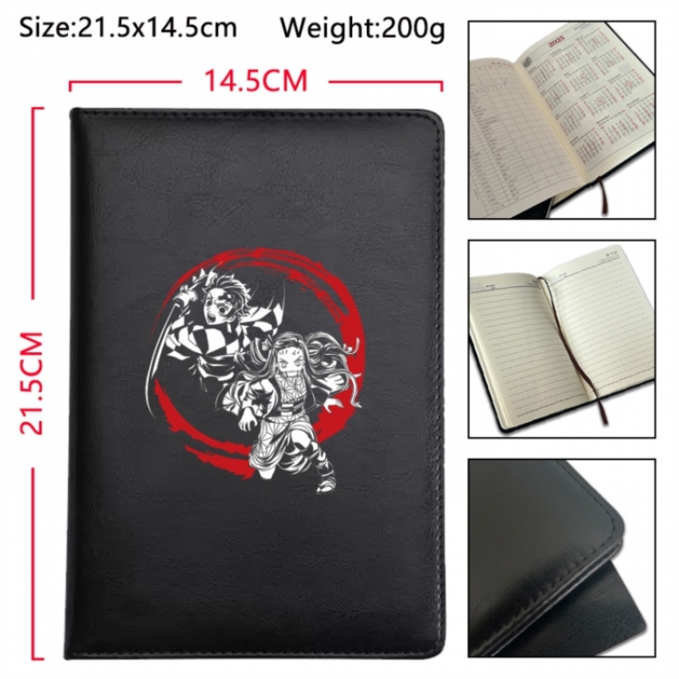 Demon Slayer Kimets Anime Printed PU Car Thread Notebook Hard Cover 21.5x14.5cm