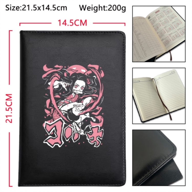 Demon Slayer Kimets Anime Printed PU Car Thread Notebook Hard Cover 21.5x14.5cm