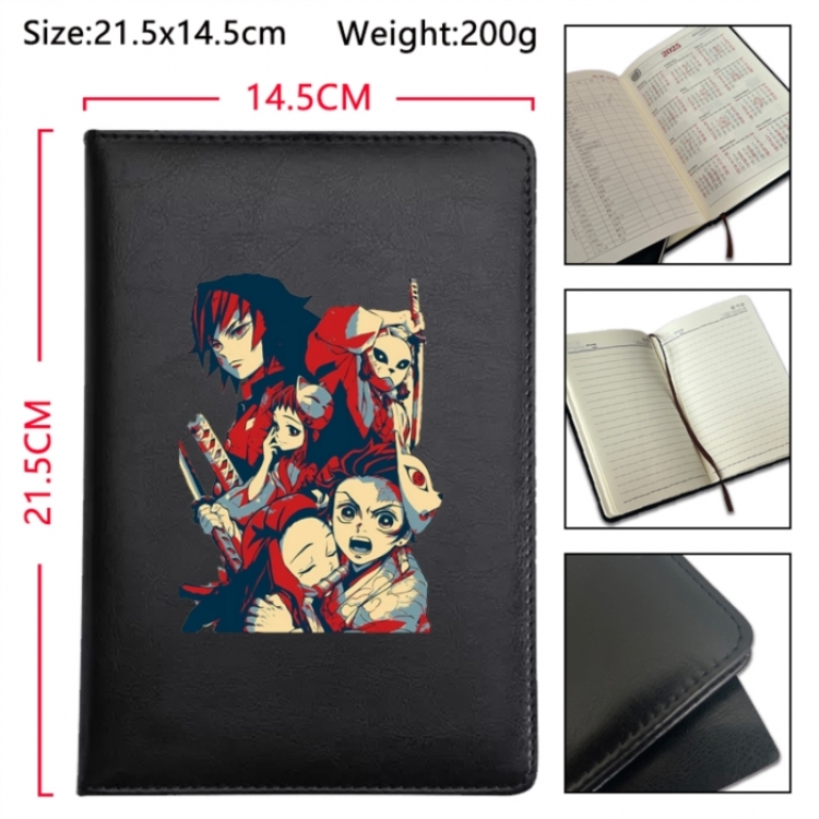 Demon Slayer Kimets Anime Printed PU Car Thread Notebook Hard Cover 21.5x14.5cm