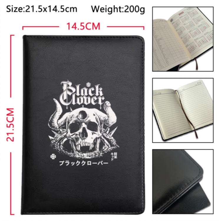 Black Clover Anime Printed PU Car Thread Notebook Hard Cover 21.5x14.5cm
