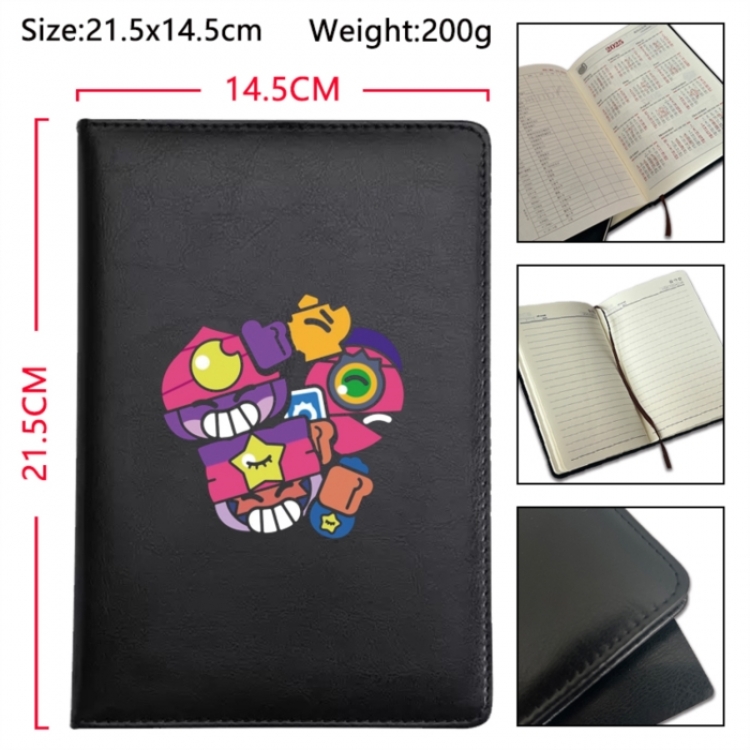 Brawl Stars Anime Printed PU Car Thread Notebook Hard Cover 21.5x14.5cm