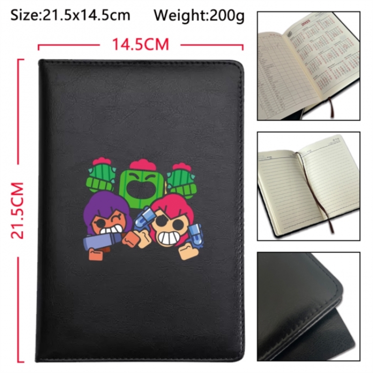 Brawl Stars Anime Printed PU Car Thread Notebook Hard Cover 21.5x14.5cm