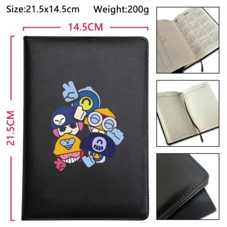 Brawl Stars Anime Printed PU Car Thread Notebook Hard Cover 21.5x14.5cm