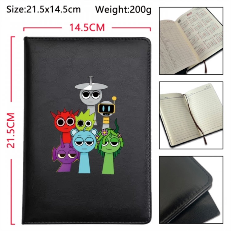 Sprunki Anime Printed PU Car Thread Notebook Hard Cover 21.5x14.5cm