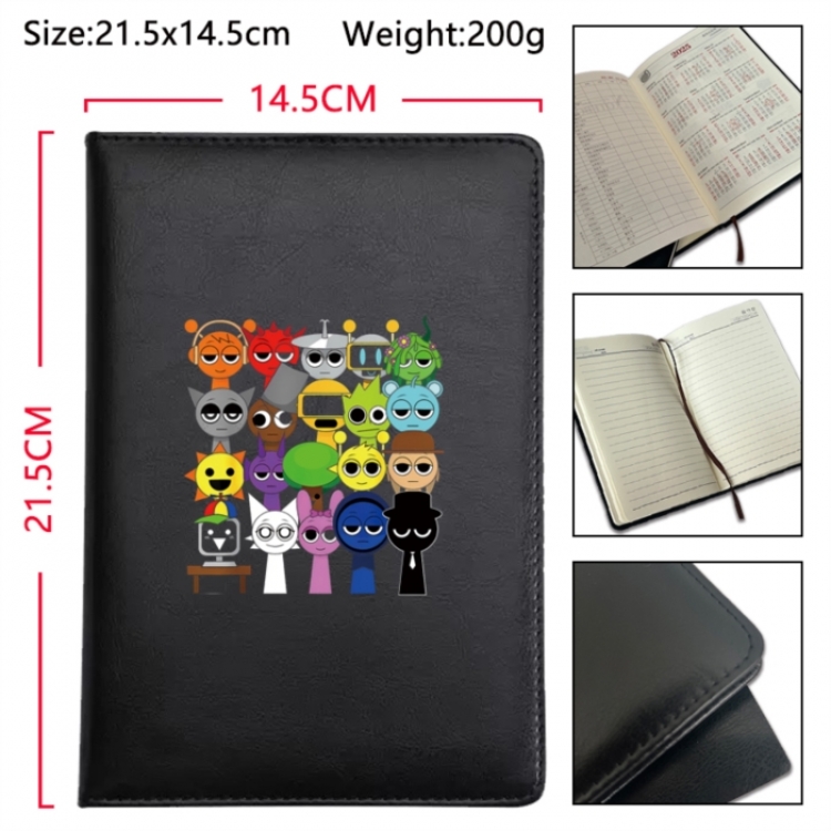 Sprunki Anime Printed PU Car Thread Notebook Hard Cover 21.5x14.5cm