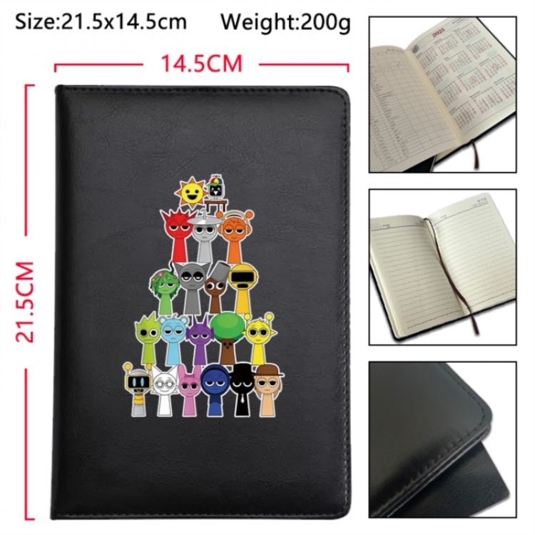 Sprunki Anime Printed PU Car Thread Notebook Hard Cover 21.5x14.5cm