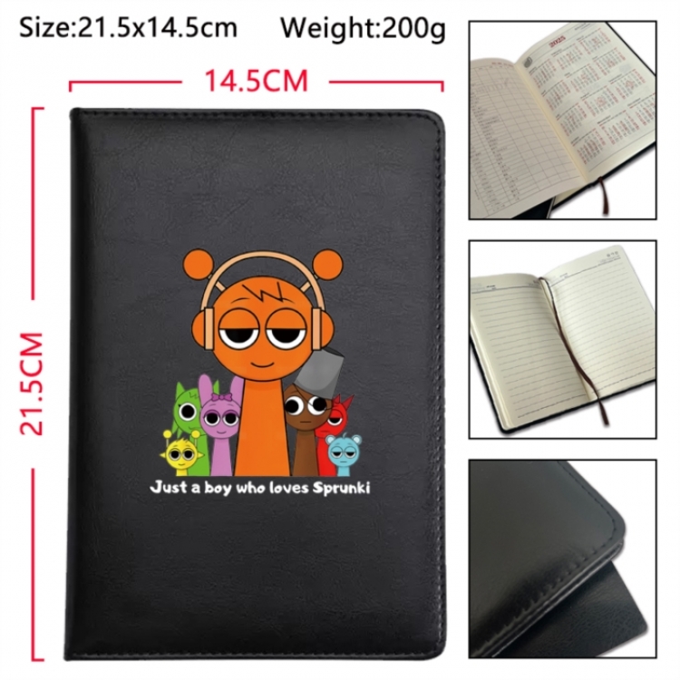 Sprunki Anime Printed PU Car Thread Notebook Hard Cover 21.5x14.5cm