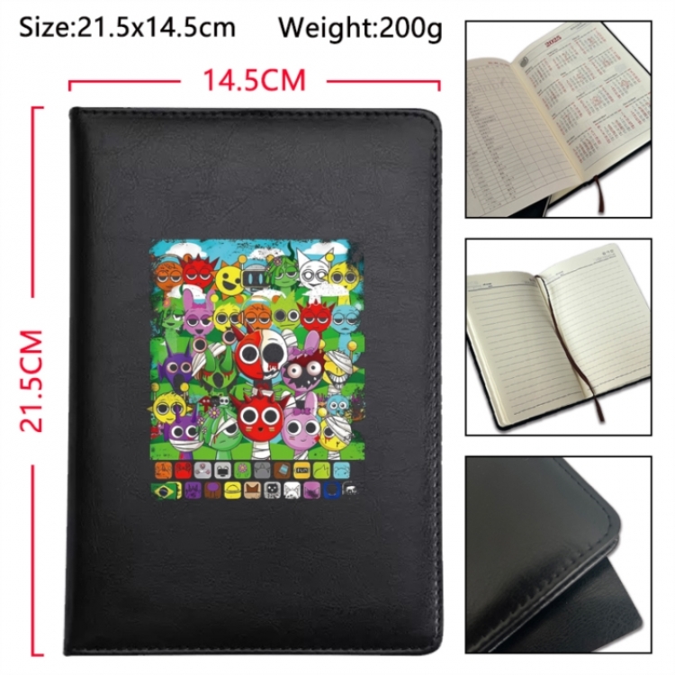 Sprunki Anime Printed PU Car Thread Notebook Hard Cover 21.5x14.5cm