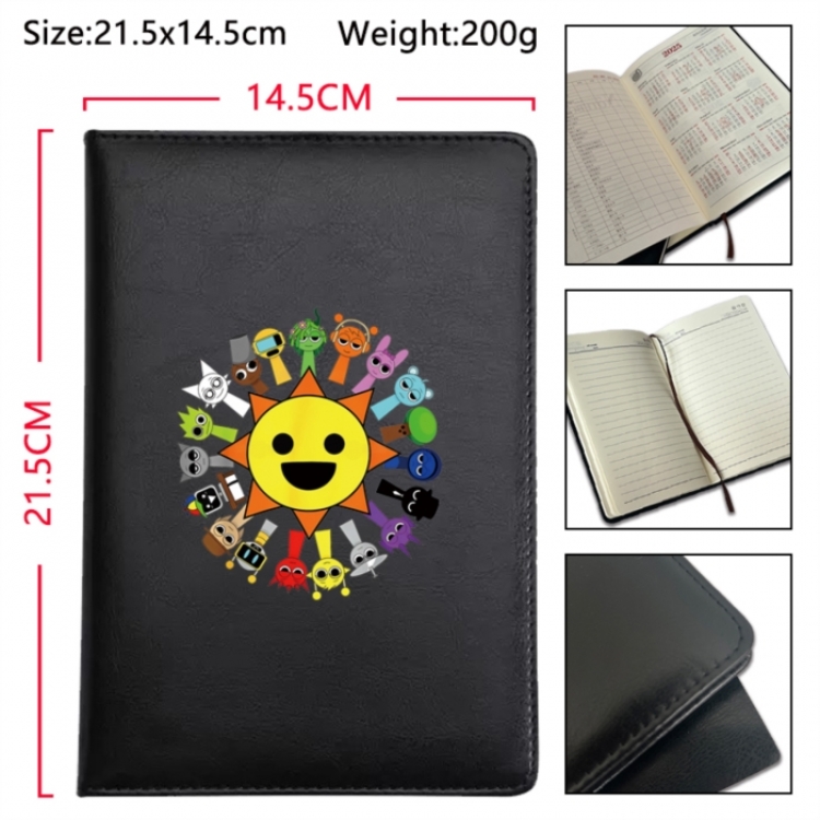 Sprunki Anime Printed PU Car Thread Notebook Hard Cover 21.5x14.5cm