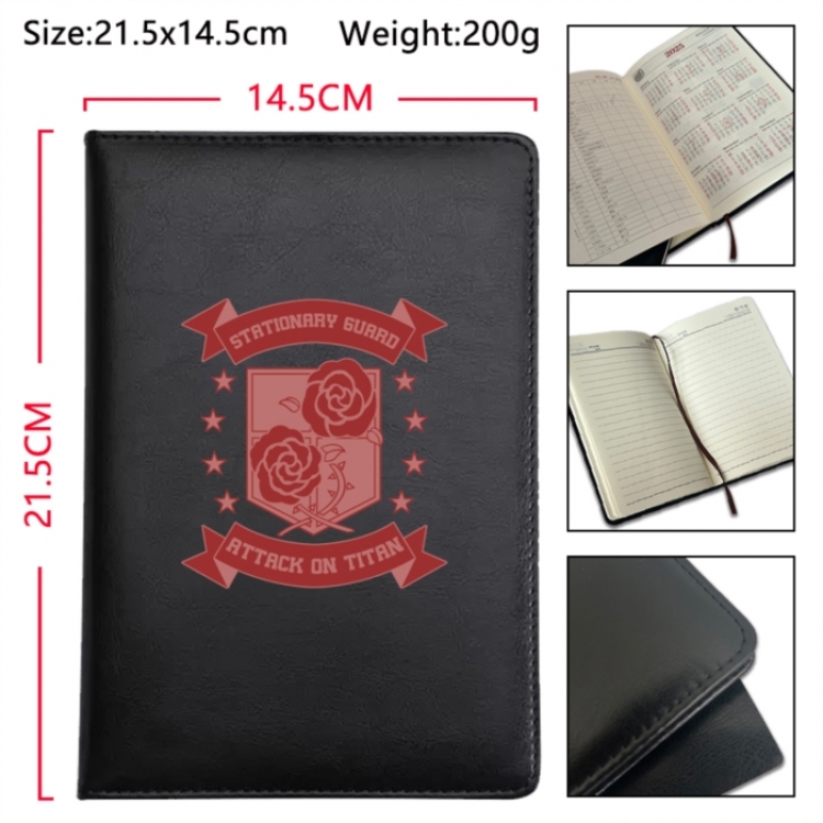 Shingeki no Kyojin Anime Printed PU Car Thread Notebook Hard Cover 21.5x14.5cm