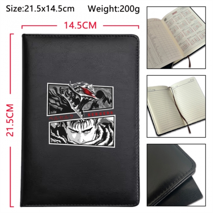 Berserk Anime Printed PU Car Thread Notebook Hard Cover 21.5x14.5cm