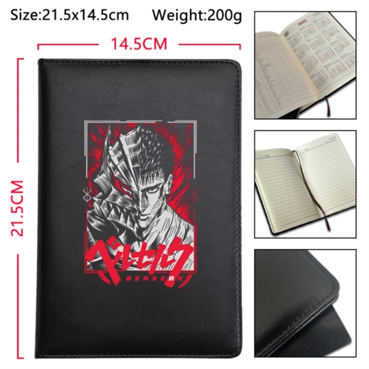Berserk Anime Printed PU Car Thread Notebook Hard Cover 21.5x14.5cm