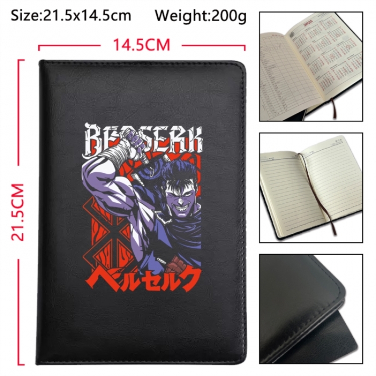 Berserk Anime Printed PU Car Thread Notebook Hard Cover 21.5x14.5cm