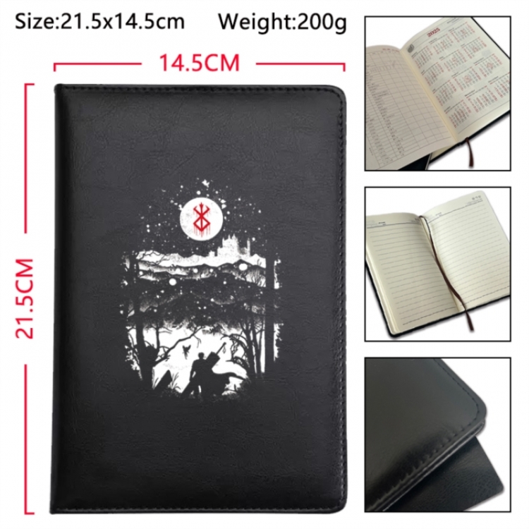 Berserk Anime Printed PU Car Thread Notebook Hard Cover 21.5x14.5cm