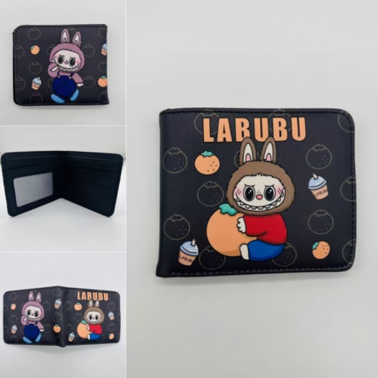 LABUBU Full color Two fold short card case wallet 11X9.5CM